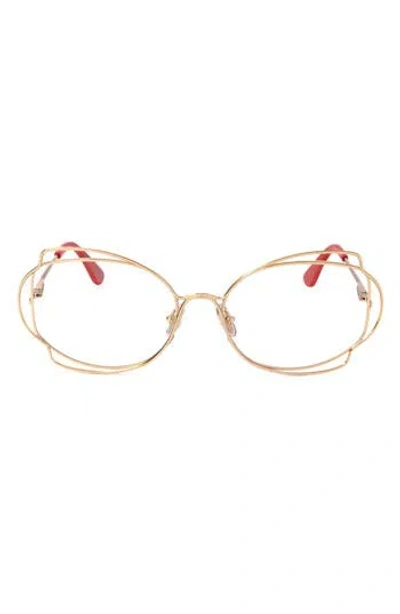 Marni 58mm Round Reading Glasses In Gold