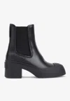 Marni 60mm Leather Chelsea Boots In Black