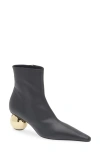 Marni Black Leather Ankle Boots Black In Black