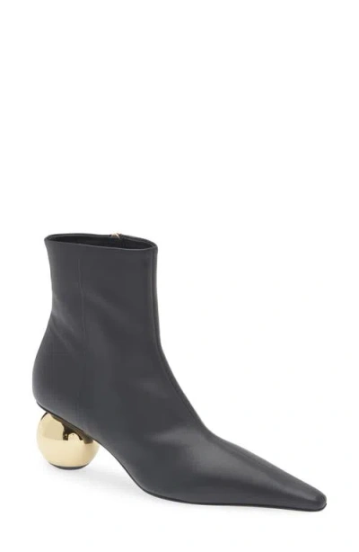 Marni Black Leather Ankle Boots Black