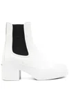 Marni 70mm Leather Chelsea Boots In White
