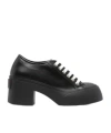 Marni 70mm Leather Platform Sneakers In Black