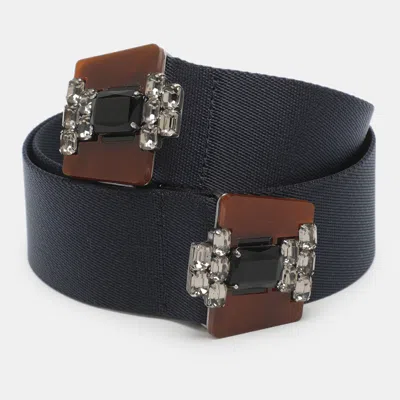 Pre-owned Marni 75 Cm Waist Belt Navy Blue Ballistic Nylon