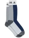 Marni Color-blocked Ribbed Cuff Socks In ブルー
