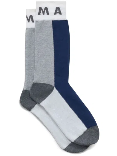 Marni Color-blocked Ribbed Cuff Socks In Multi