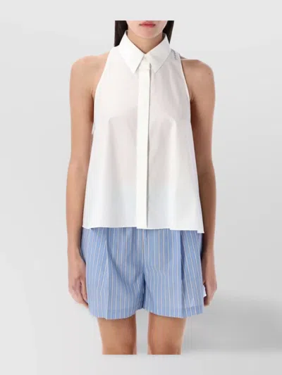 MARNI A-LINE COTTON FLARED SHIRT SLEEVELESS