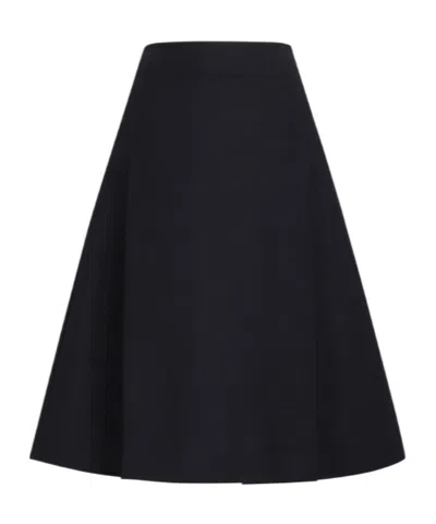 Marni A-line Cotton Midi Skirt In Black