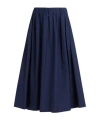 Marni Light Navy A-line Cotton Midi Skirt In Black