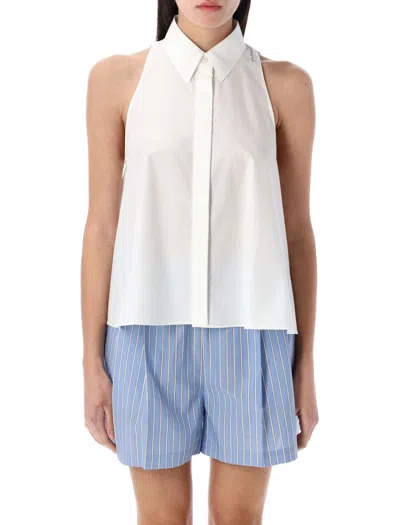Marni A-line Silhouette Flared Shirt With Hand Embroidery In White