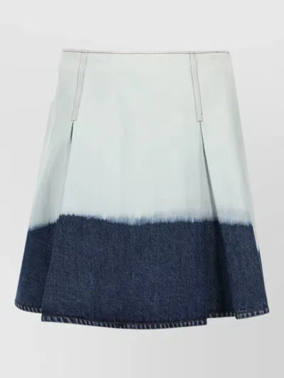 Marni A Line Skirt Two Tone Contrast Stitching In Multi