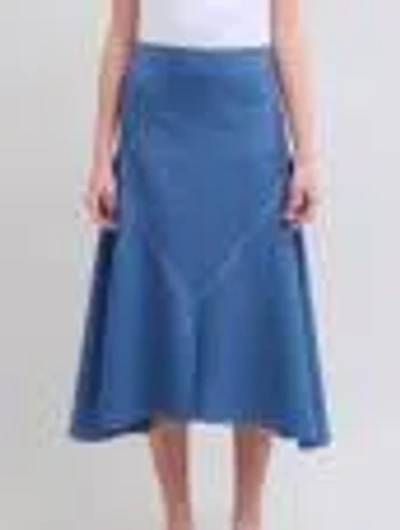 Marni A-line Wool Midi Skirt In Clear Blue