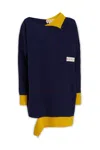 Marni Wool Blend Midi Dress With Cocoon Silhouette In Mxb84