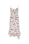 Marni Watercolor Floral Ruffle Tiered Midi Dress In Lilywhite