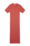 Marni Abito Lungo In Misto Lana Con Rotture In Red
