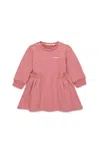 Marni Abito Midi In Felpa Con Balze In Pink