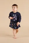 Marni Fleece And Jersey Midi Dress With Nutcracker Graphics In Blue