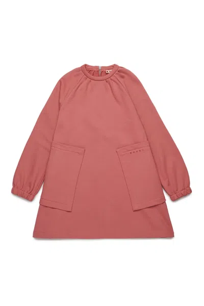 MARNI MINI FLEECE DRESS WITH PATCH POCKETS