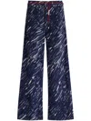 Marni Abstract Pattern Printed Wide-leg Jeans In Blue
