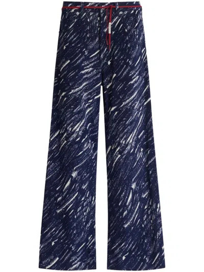 MARNI ABSTRACT-PATTERN PRINT WIDE-LEG JEANS