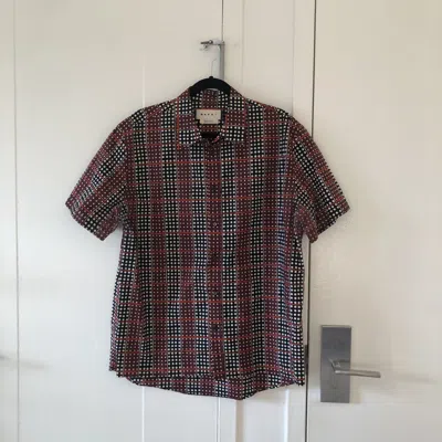 Pre-owned Marni Abstract Pattern Short Sleeve Button Up In Multicolor