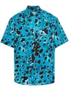Marni Abstract-print Cotton Shirt In Blue