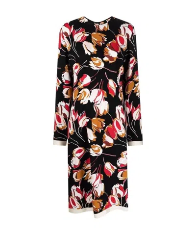 MARNI ABSTRACT-PRINT LONG-SLEEVE DRESS