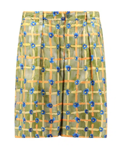 MARNI MARNI ABSTRACT-PRINTED PLEATED BERMUDA SHORTS