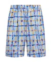 Marni Bermudas Aus Seide Mit Print In Blue