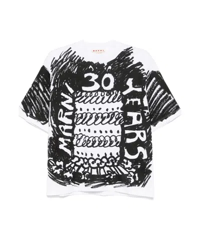 Marni Abstract-print T-shirt In Black