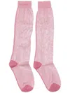 Marni Logo-detail Sheer Socks In Pink