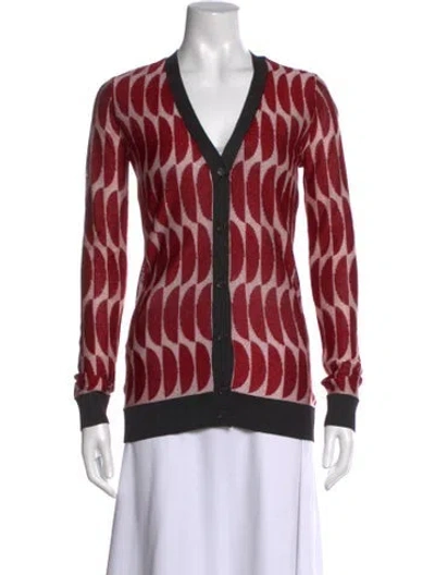 Pre-owned Marni Acetate Patterned Sweater In Metallic/red