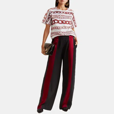 Pre-owned Marni Acetate Wide Leg Trousers 42 In Burgundy
