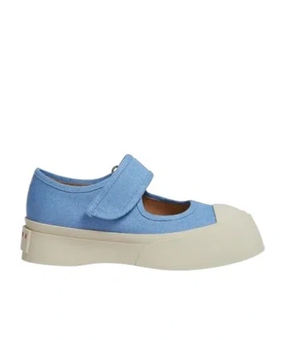 Marni 20mm Pablo Mary Jane Denim Sneakers In Blue