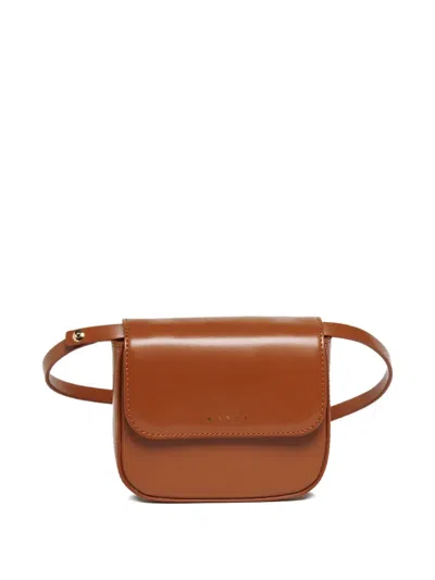 Marni Adjustable Strap Punk Shoulder Bag In Brown