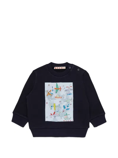Marni Babies' Airplane-print Sweatshirt In Black