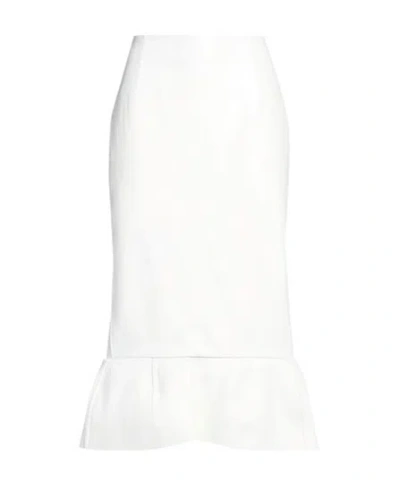 Marni A-line Leather Skirt In White