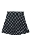 Marni Check-pattern Embroidered-logo A-line Skirt In Black