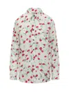 Marni Floral Print Viscose Shirt In Lilywhite