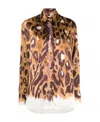 Marni Wild Bunch Print Satin Long Shirt In Multicolor
