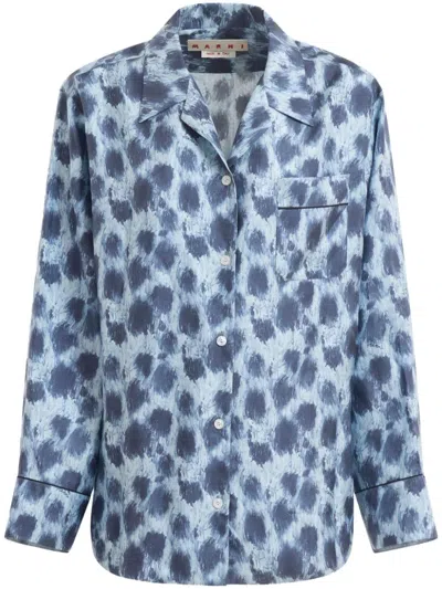 Marni All-over-print Shirt In Antiqsilvr
