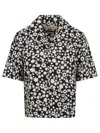 Marni Floral Print Cocoon Silhouette Shirt In Black