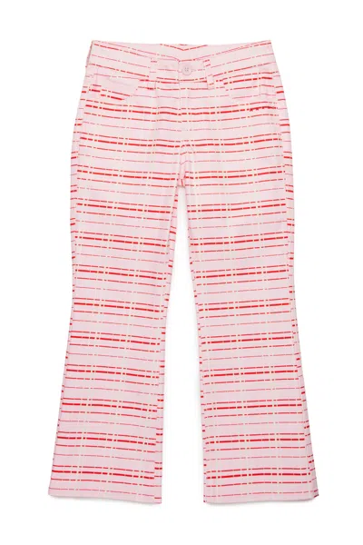 Marni Kids' Allover Check Bootcut Pants In Pink