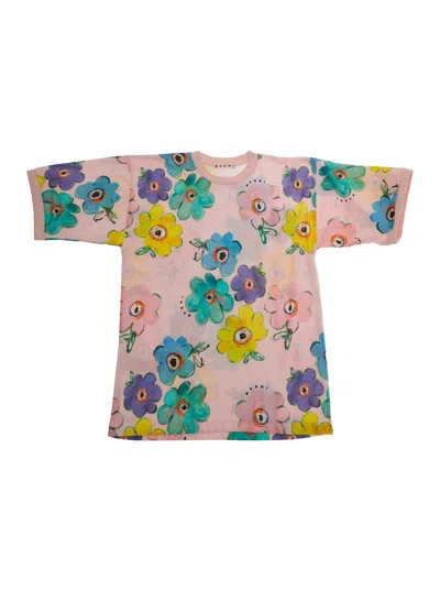 Marni All-over Floral Dress In Animal Print