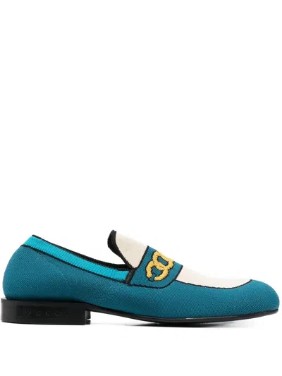 Marni Printed Knit Chain Moccasin Loafers In Multi