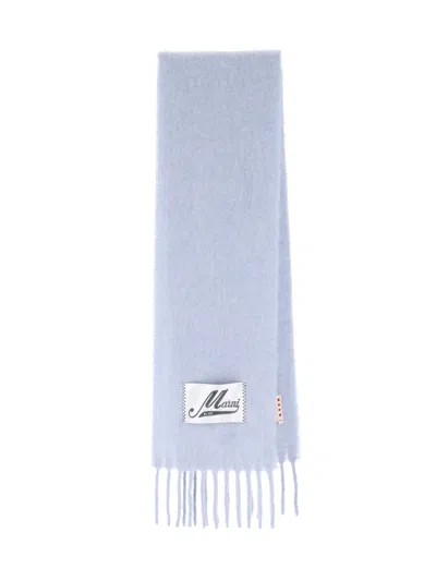 Marni Alpaca & Polyamide Scarf In Light Blue