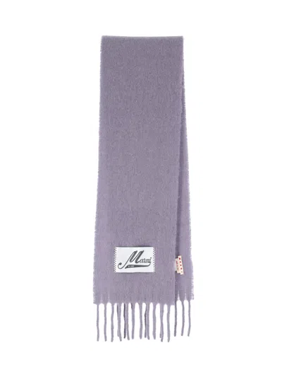 Marni Alpaca & Polyamide Scarf In Brown