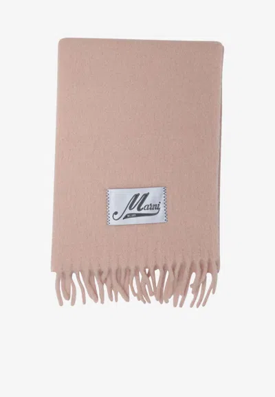 Marni Alpaca-blend Ribbed Scarf In Pink