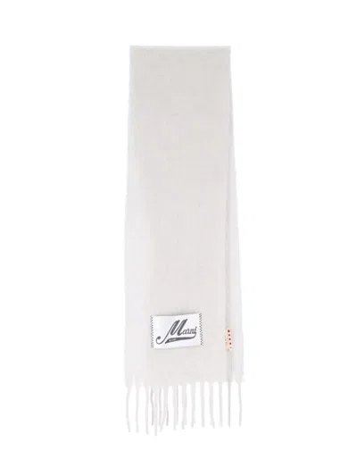 Marni Alpaca Blend Scarf In White
