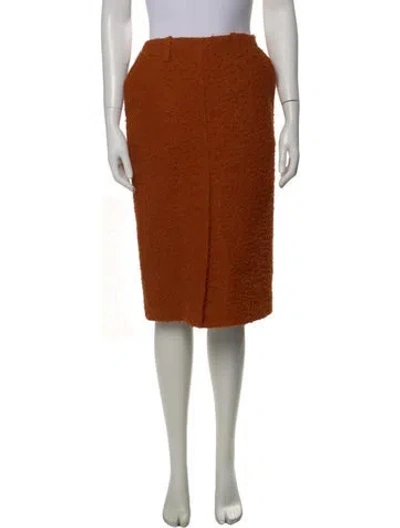 Pre-owned Marni Alpaca Midi Length Skirt In Brown