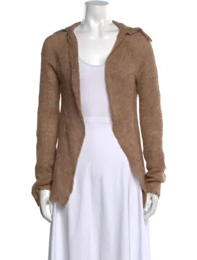 Pre-owned Marni Alpaca Open Front Sweater In Brown